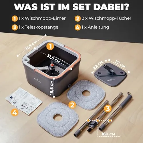 ALANBERG Wischmopp Set 3