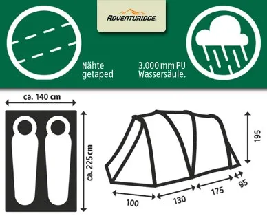 Aldi Adventuridge 4-Personen-Großraumzelt 2