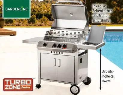 Aldi Gardenline Gasgrill Monroe 3K Turbo Silverline