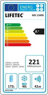 Aldi Lifetec Kühl- Gefrierkombination MD 13490 3