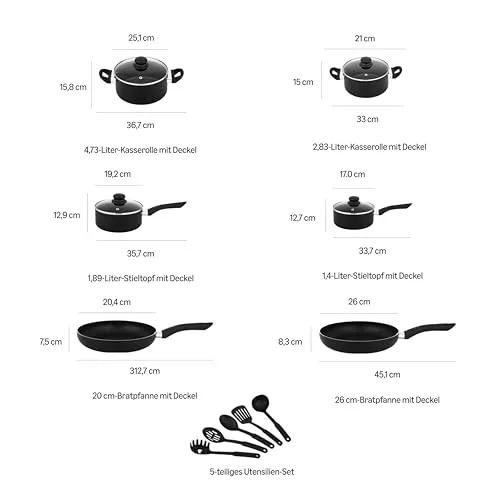 Amazon Basics Kochgeschirr Set 4