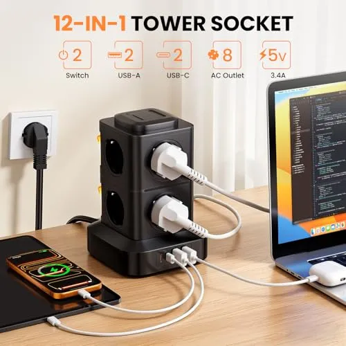 AOKBON Steckdosenturm UC 3