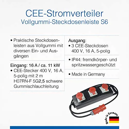 as - Schwabe Steckdosenleiste CEE 6
