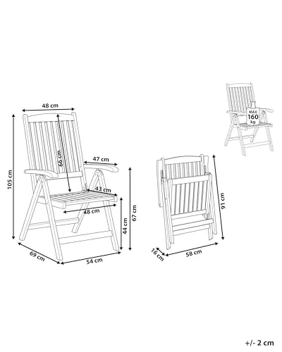 Beliani Gartenstuhl UC 3