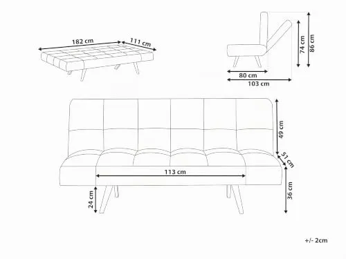 Beliani Schlafsofa UC 3