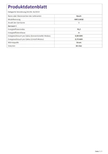 Bosch HBF114ES0 5