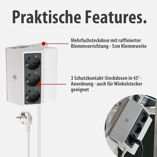 Brennenstuhl Klemmbare Steckdosenleiste 3