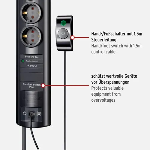 Brennenstuhl Primera-Tec Comfort Switch Plus, Eco-Line 13.500A 3