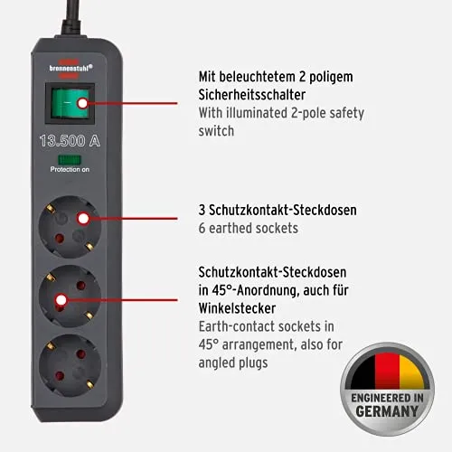 Brennenstuhl Primera-Tec Comfort Switch Plus, Eco-Line 13.500A 4