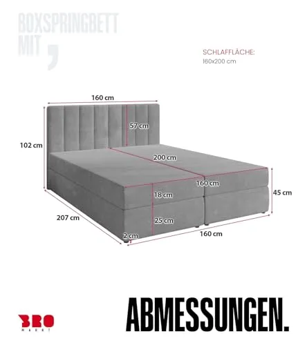 BROMARKT Boxspringbett 3