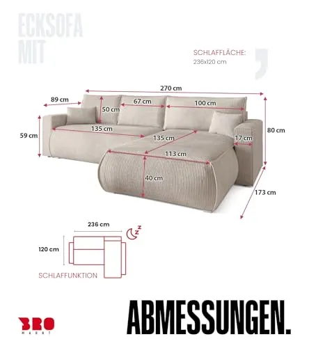 BROMARKT Ecksofa UC 2
