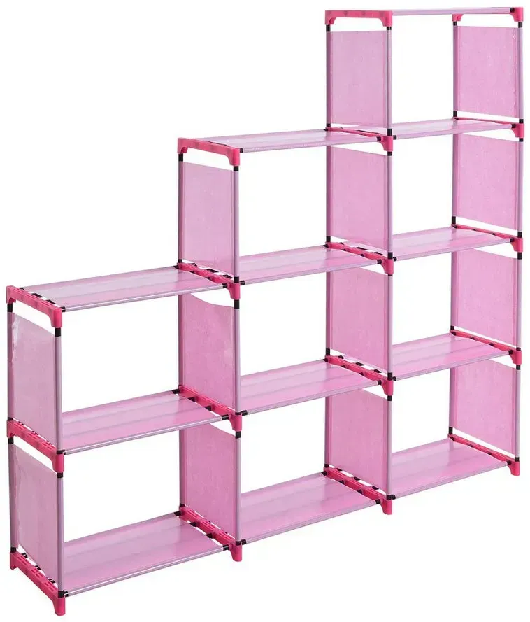 Bücherregal 9 Fächer Pink