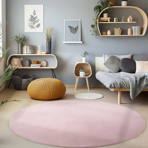 Carpetsale24 Kurzflor Teppich Rund 6
