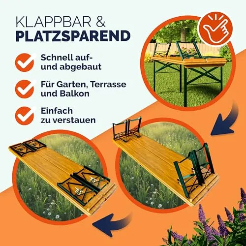 Casaria Bierzeltgarnitur 170cm 3