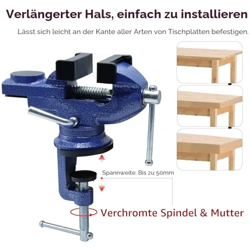 CCLIFE Schraubstock 360° 4