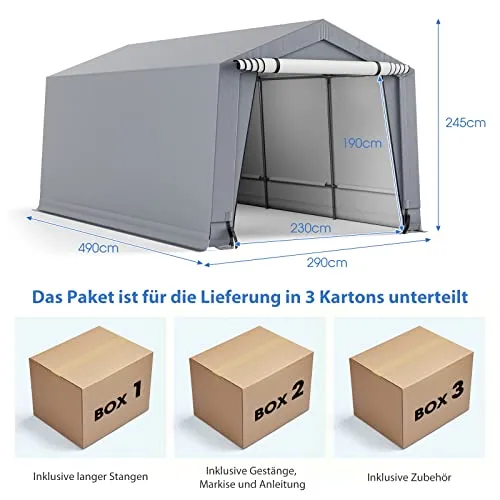 COSTWAY Garagenzelt UC 6