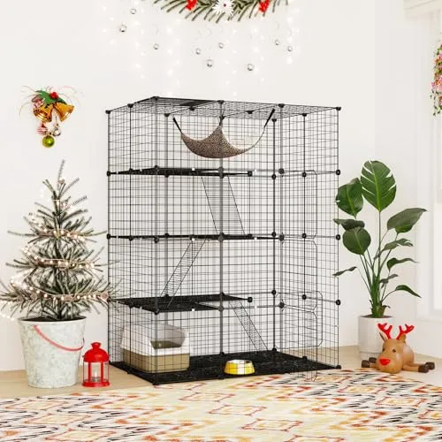 COSTWAY Katzenkäfig 4-stöckig 2