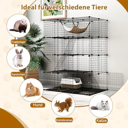 COSTWAY Katzenkäfig 4-stöckig 7