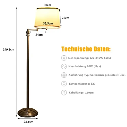 COSTWAY Stehlampe UC 4