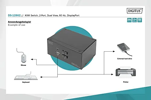 DIGITUS KVM-Switch 2-Port 4