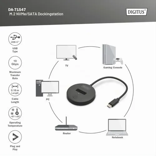 DIGITUS M.2 USB-C Docking Station Gen2 3