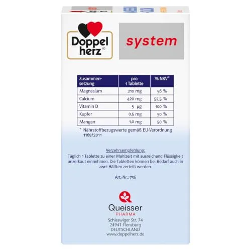 Doppelherz system MAGNESIUM + CALCIUM DEOPT 3