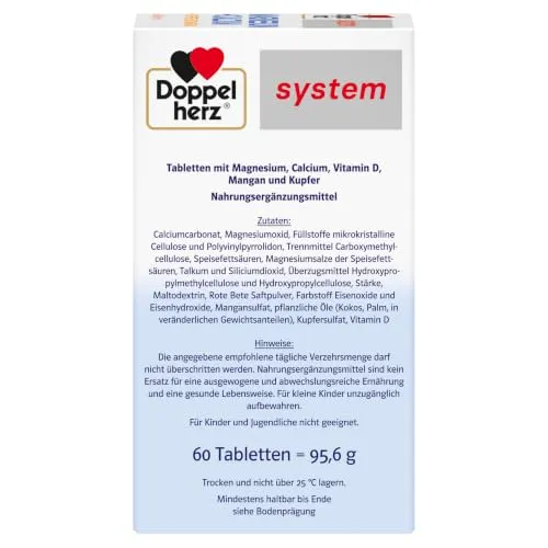 Doppelherz system MAGNESIUM + CALCIUM DEOPT 4