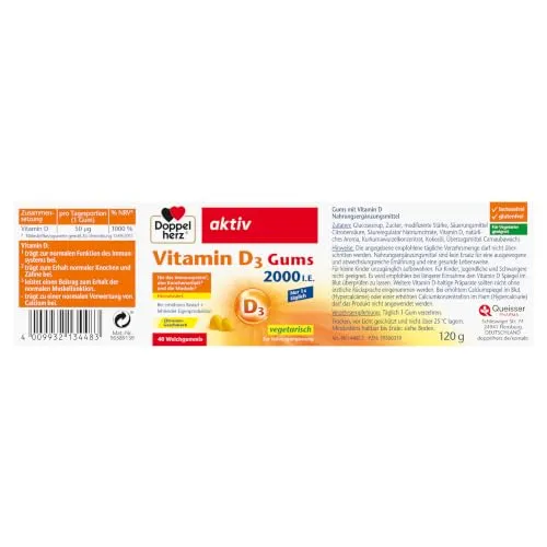 Doppelherz Vitamin D3 2000 I.E. Gums 3