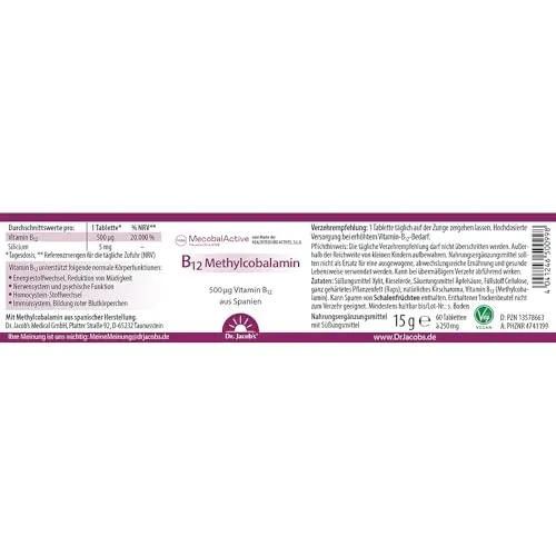 Dr. Jacob's B12 Methylcobalamin 5
