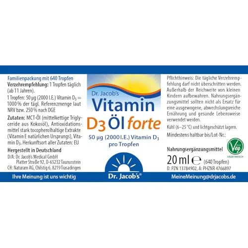 Dr. Jacob's Vitamin D3 Öl forte 7