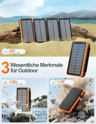 elzle Solar Powerbank 26800mAh 4