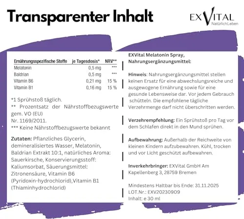 EXVital Melatonin Einschlafspray 3