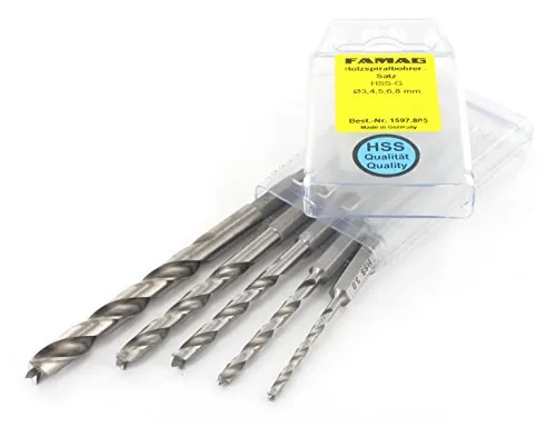 FAMAG Holzspiralbohrer-Bit-Set HSS-G