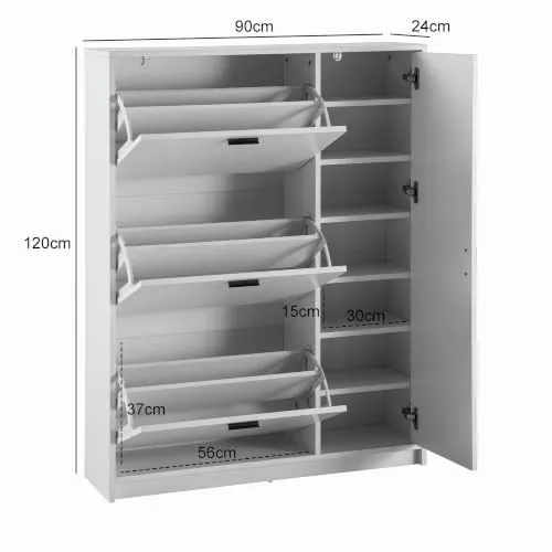 FineBuy Schuhschrank 90x24x120 UC 2