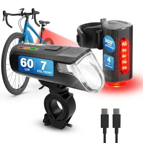 Fischer Fahrradbeleuchtung Akku-USB-LED