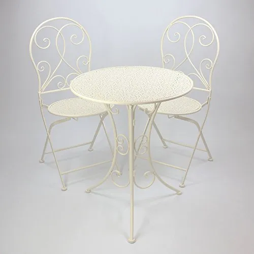 FRANK FLECHTWAREN Bistro-Set White Romance 2