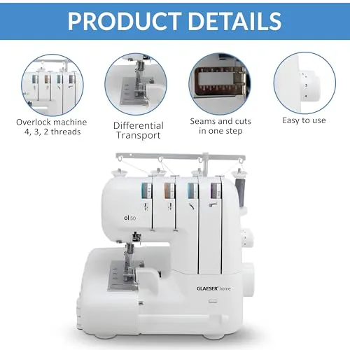 GLAESER Overlock Nähmaschine ol 50 3