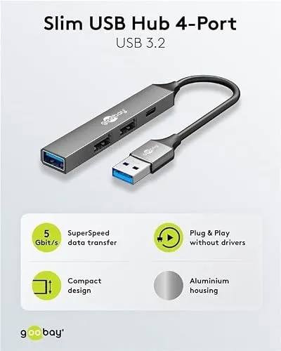 goobay 4-Port USB 3.2 Hub Slim 2