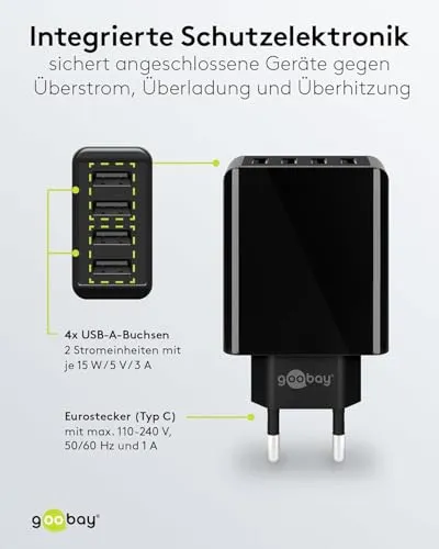 goobay Ladegerät 4-Fach 4