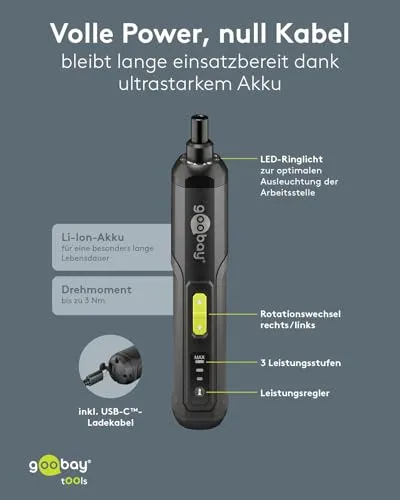 goobay Mini-Akkuschrauber-Set 77816 4