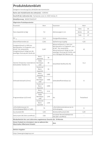 Gorenje WNHEI74SAPS 2
