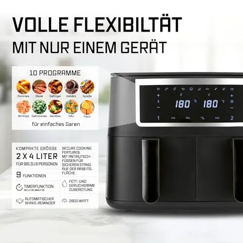 GOURMETmaxx Doppelkammer Airfryer 2
