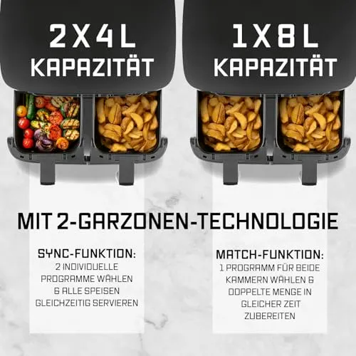 GOURMETmaxx Doppelkammer Airfryer 3