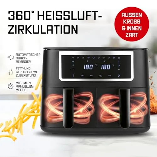 GOURMETmaxx Doppelkammer Airfryer 4