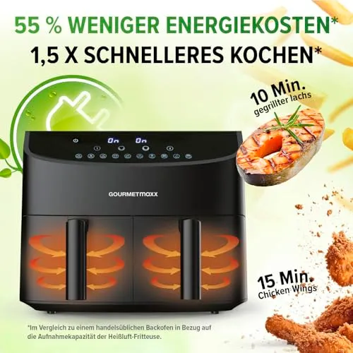 GOURMETmaxx Doppelkammer-Heißluftfritteuse UC 5