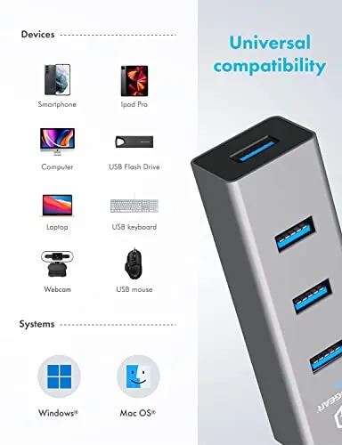 GRAUGEAR 4 Port USB 3.0 Hub 6