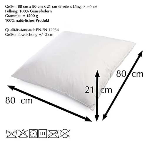 H&F Heimtextilien Kopfkissen 80x80 cm 2