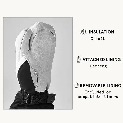 Hestra Armee Leder Heli Ski jr 3-Finger 4