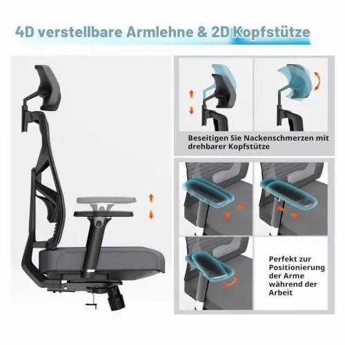 HOLLUDLE Ergonomischer Bürostuhl UC 3