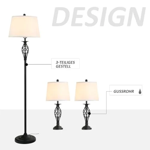 HOMCOM 3er-Lampenset 4